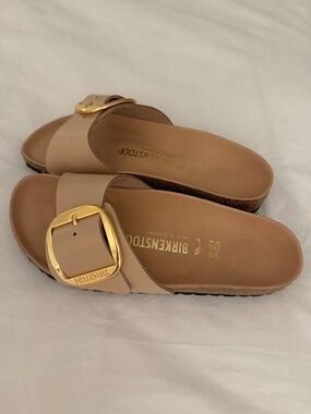 Patent leather birkenstock sandals